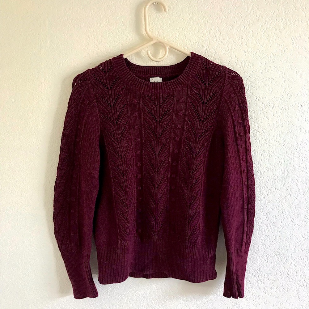 A New Day : Burgundy knit sweater